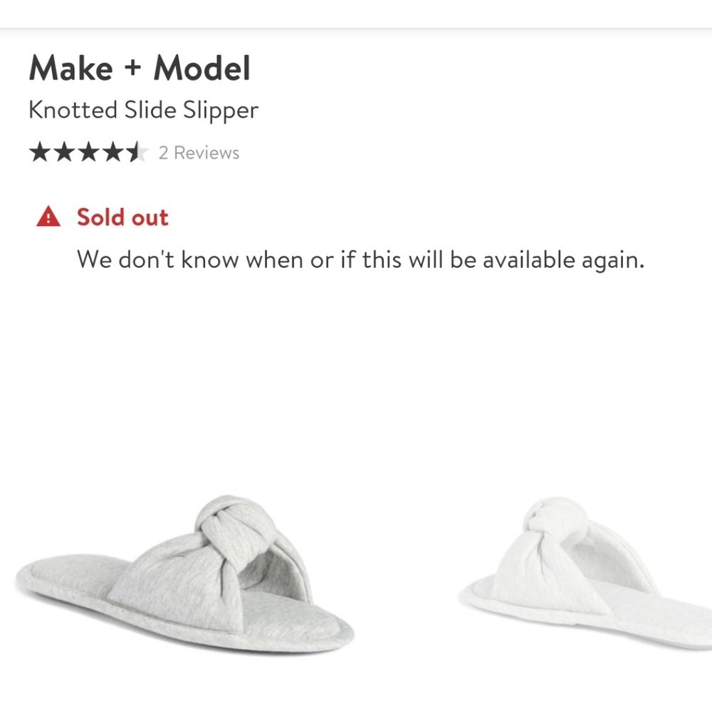 Make & Model Knotted Slide Slipper. Like new  M/L